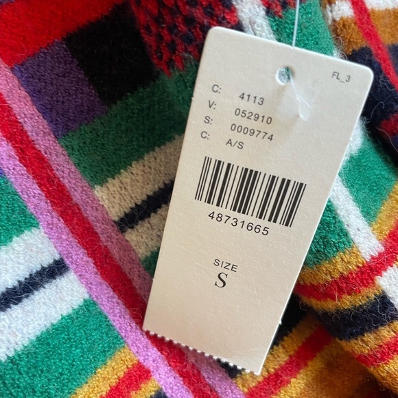 Anthropologie MOTH Long Cardigan Sweater Women’s Sz XS Willingston Plaid Belted - Picture 8 of 15